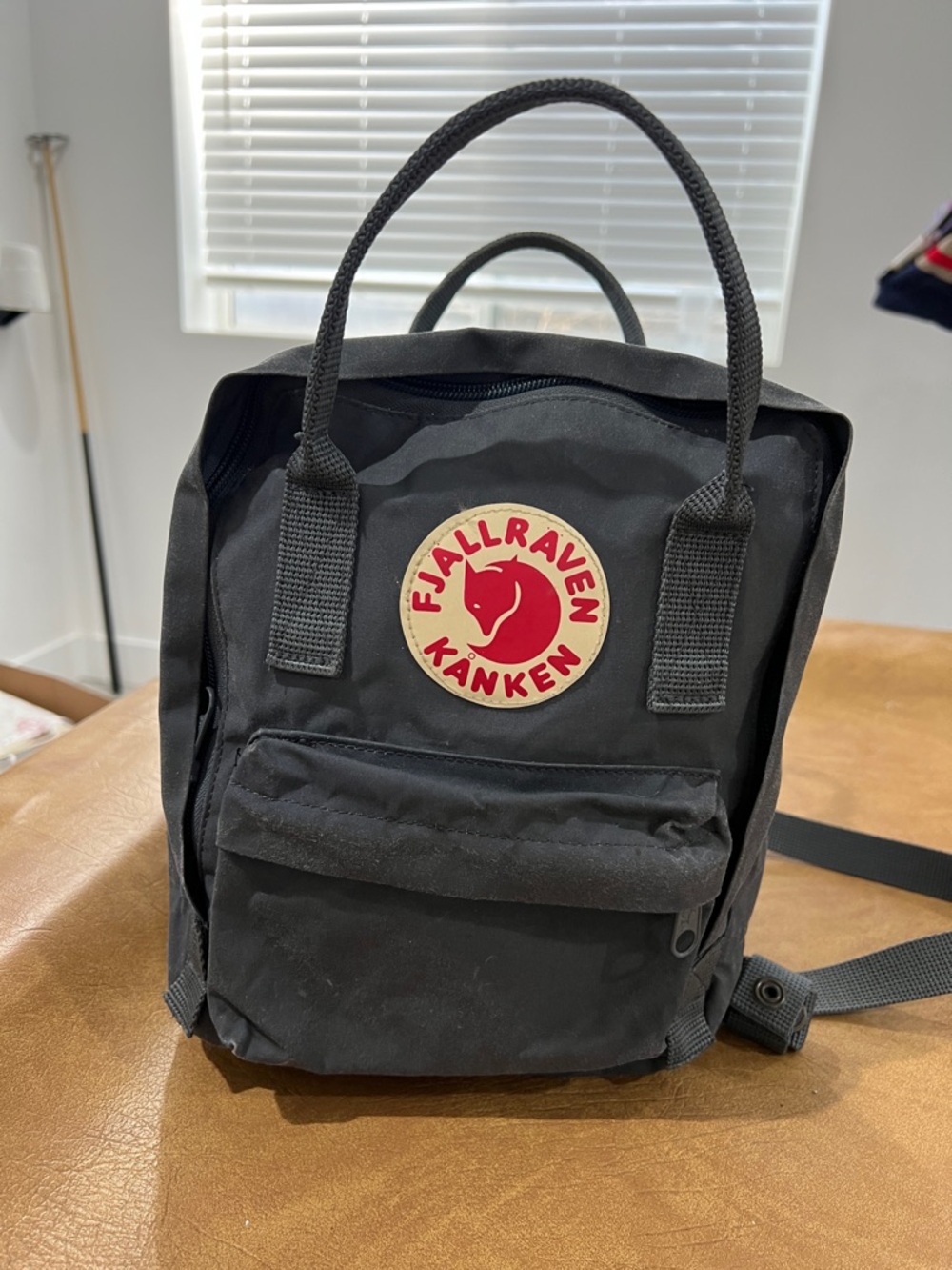 Fjallraven Kånken Mini Backpack - Black with Red Logo